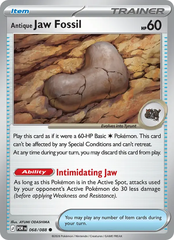 Antique Jaw Fossil, Pokémon card