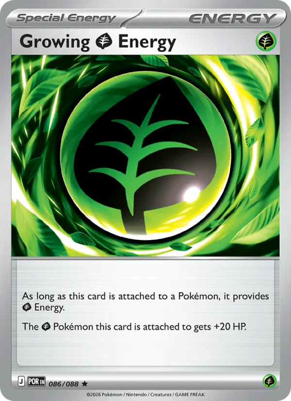 Growing Grass Energy, Pokémon card