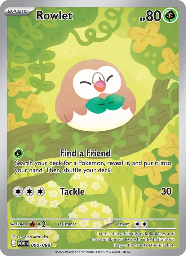 Rowlet, Pokémon card