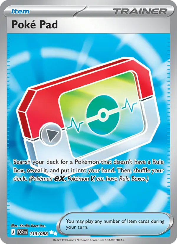Poké Pad, Pokémon card