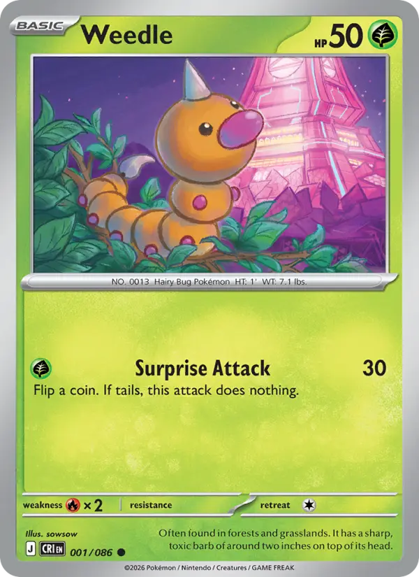 Weedle, Pokémon card