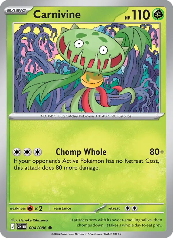 Carnivine, Pokémon card