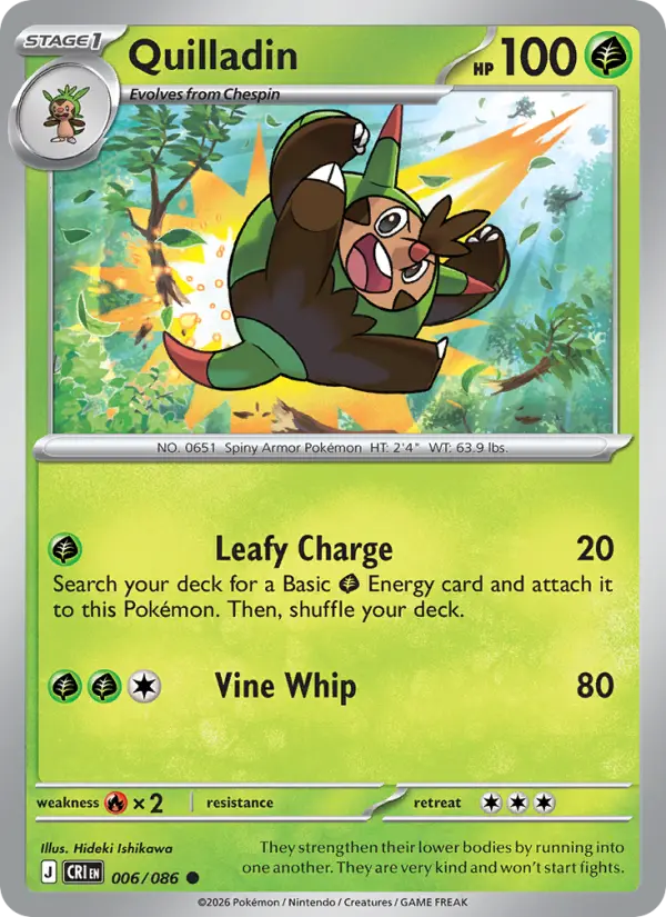 Quilladin, Pokémon card