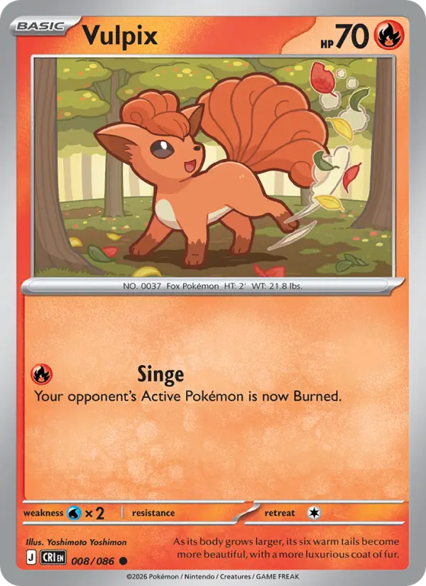 Vulpix, Pokémon card