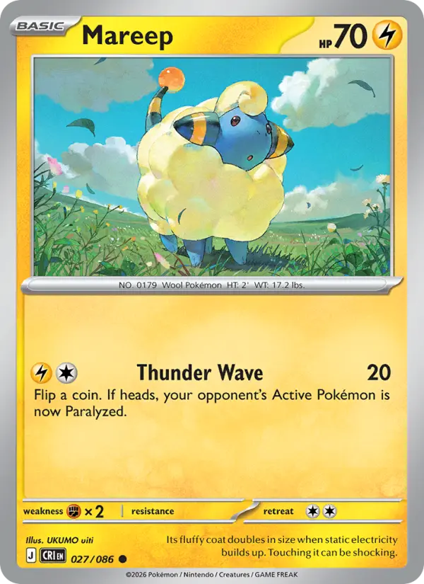 Mareep, Pokémon card