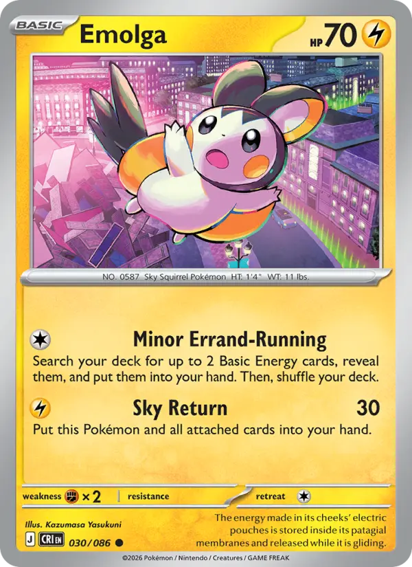 Emolga, Pokémon card