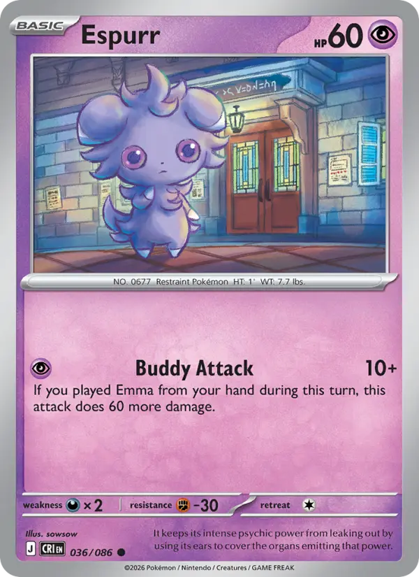 Espurr, Pokémon card