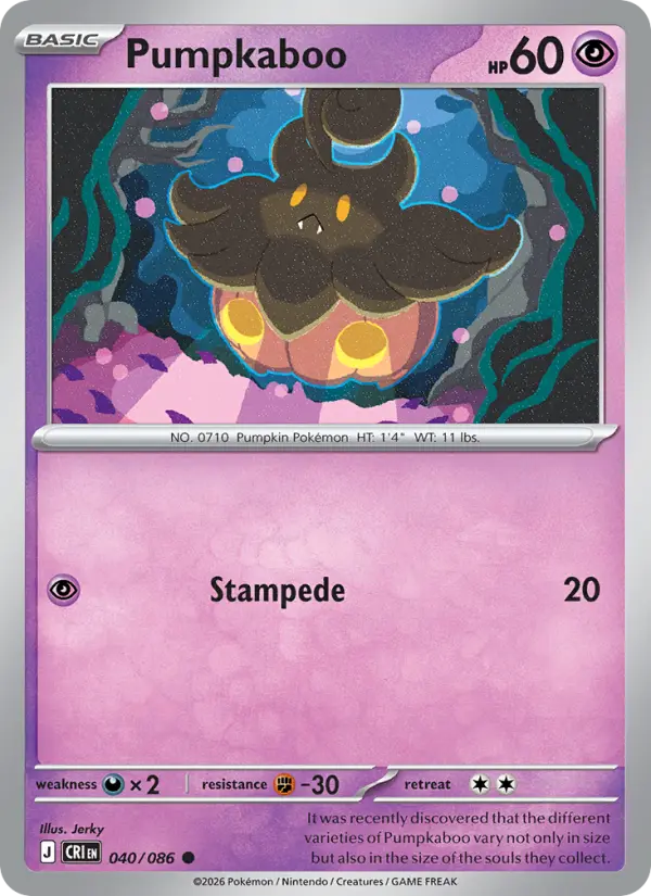 Pumpkaboo, Pokémon card