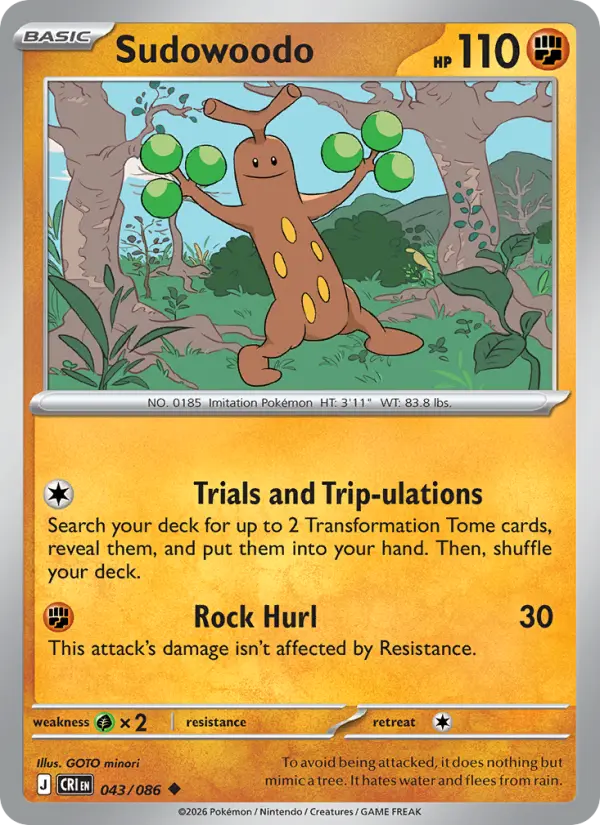 Sudowoodo, Pokémon card