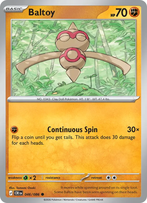 Baltoy, Pokémon card