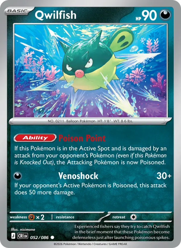 Qwilfish, Pokémon card