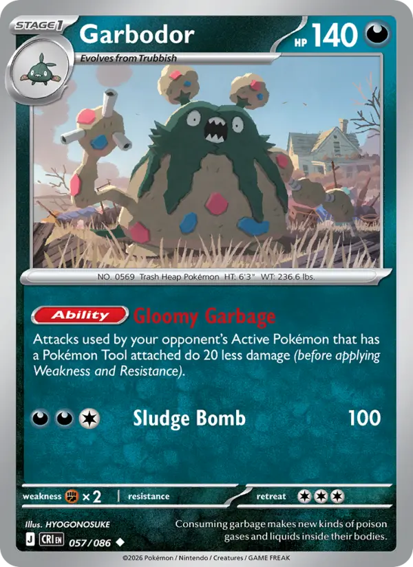 Garbodor, Pokémon card