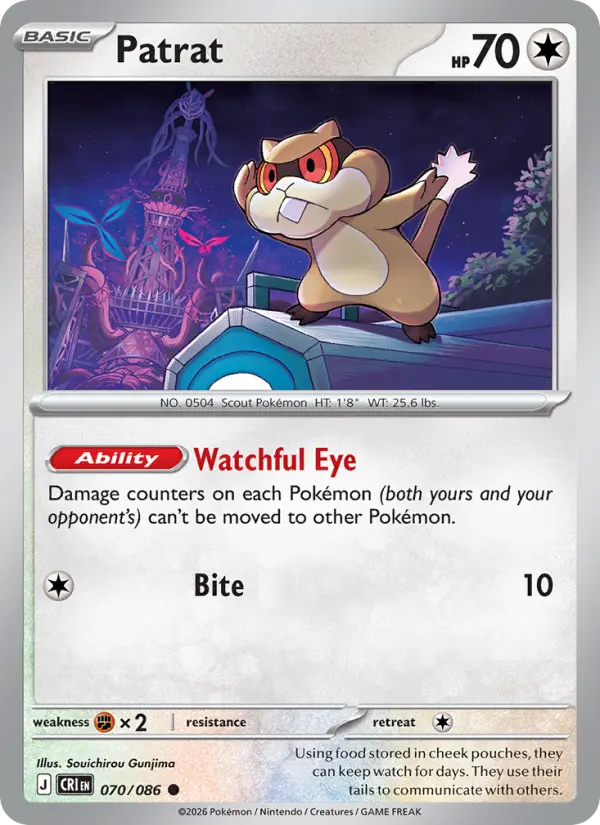 Patrat, Pokémon card