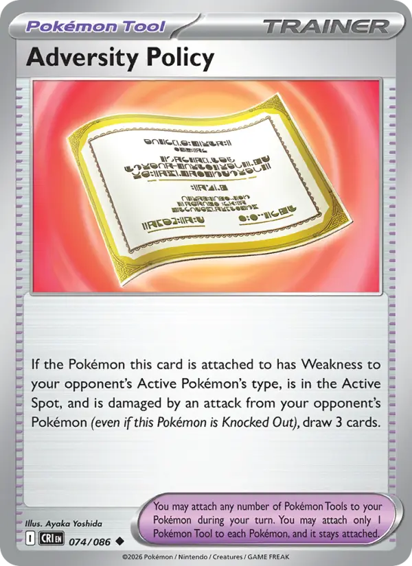 Adversity Policy, Pokémon card
