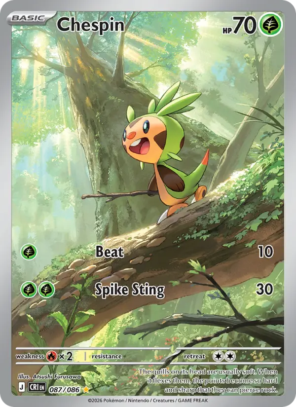Chespin, Pokémon card