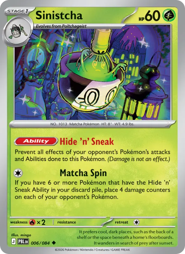 Sinistcha, Pokémon card