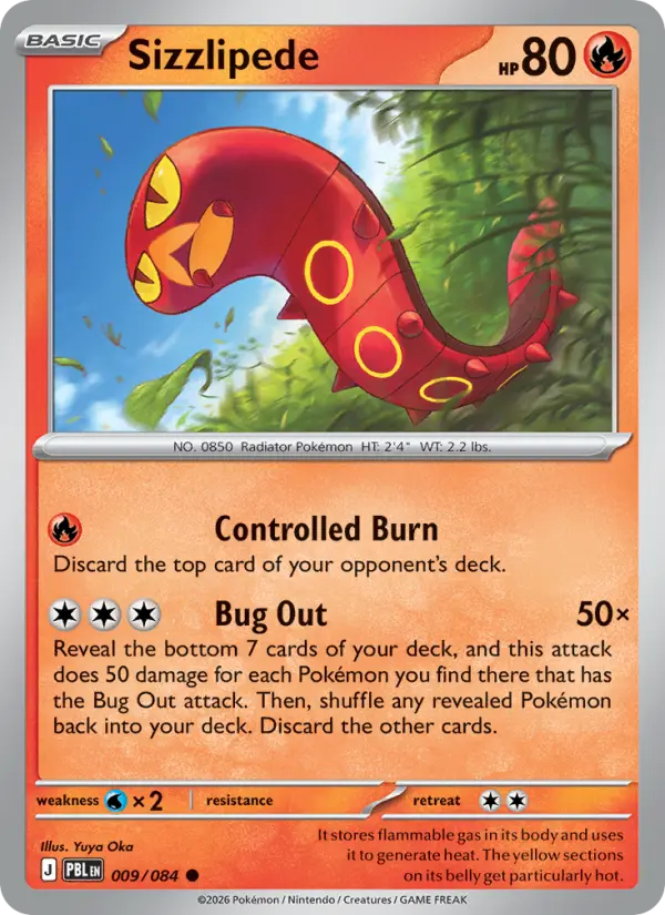 Sizzlipede, Pokémon card