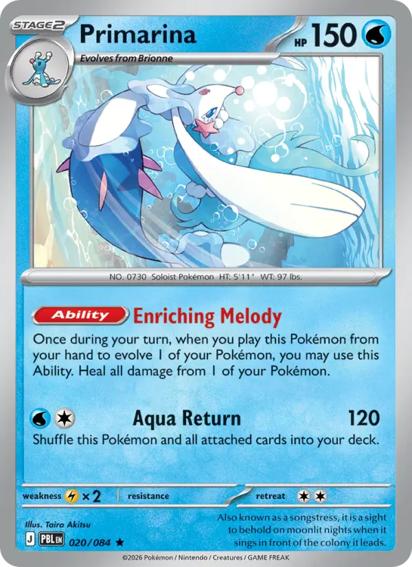 Primarina, Pokémon card