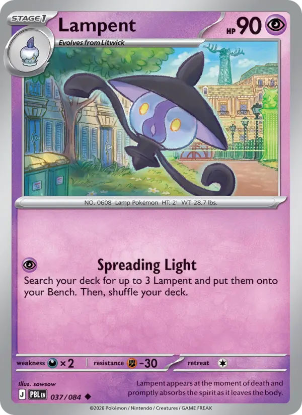 Lampent, Pokémon card