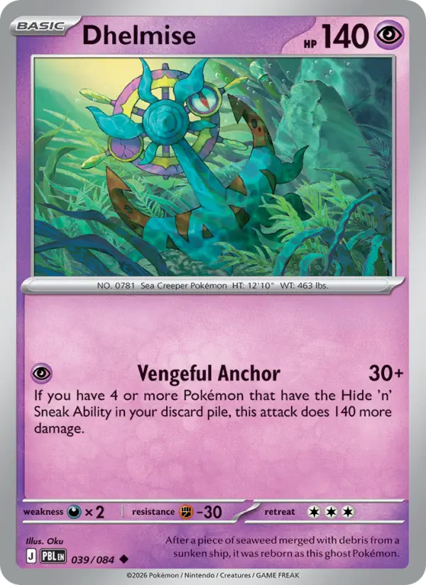 Dhelmise, Pokémon card