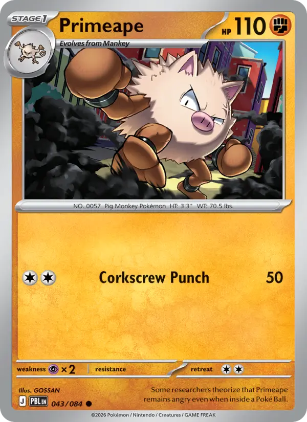 Primeape, Pokémon card