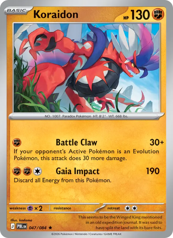 Koraidon, Pokémon card