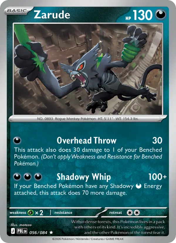 Zarude, Pokémon card
