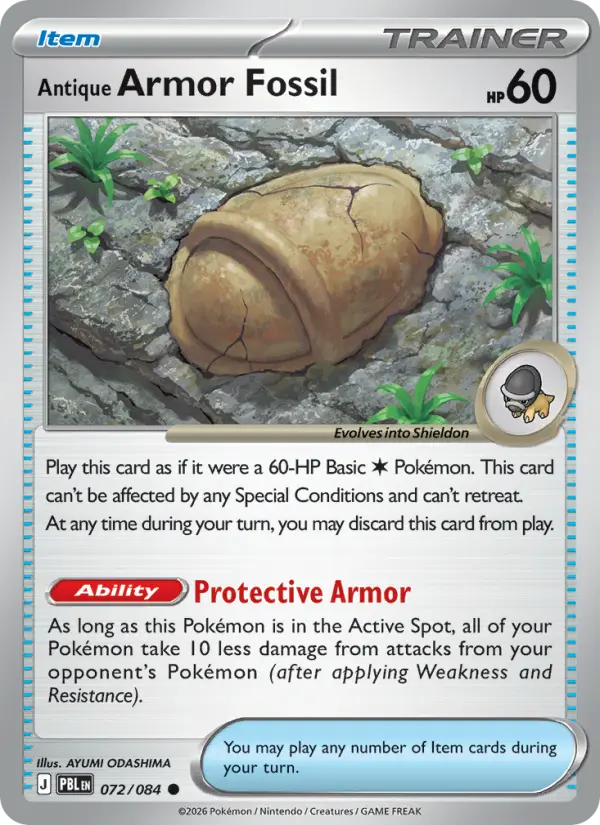 Antique Armor Fossil, Pokémon card