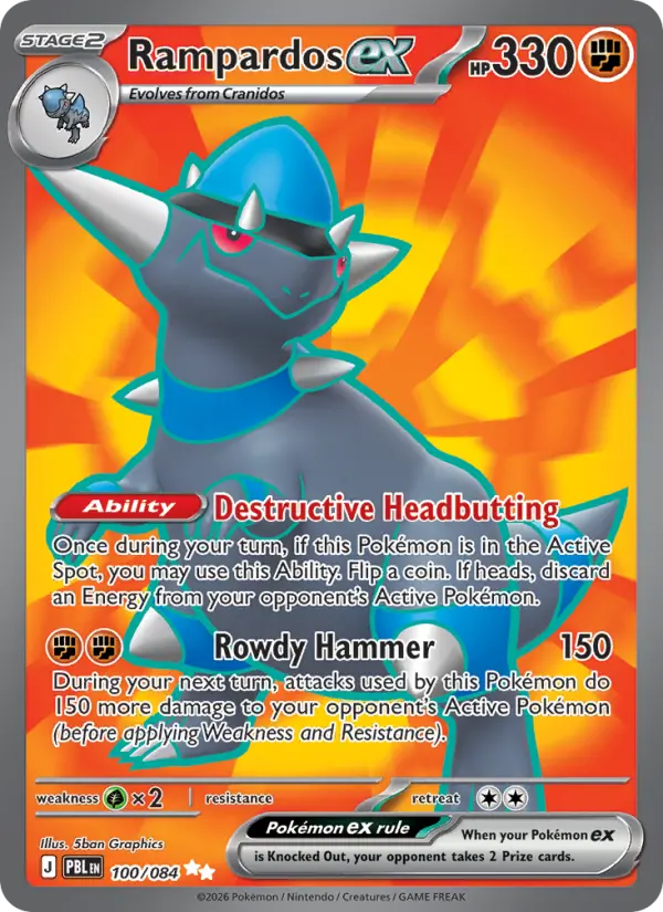 Rampardos ex, Pokémon card