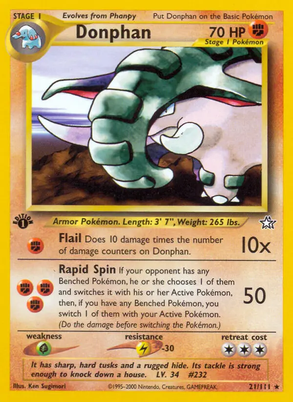 Donphan, Pokémon card
