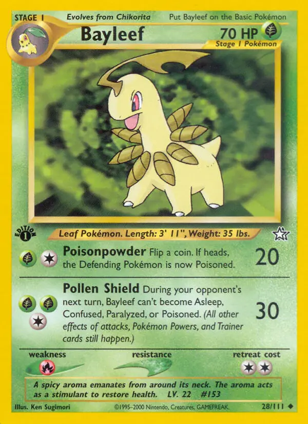 Bayleef, Pokémon card