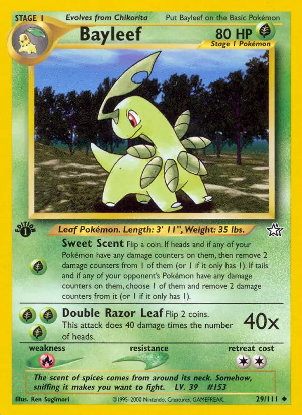 Bayleef, Pokémon card