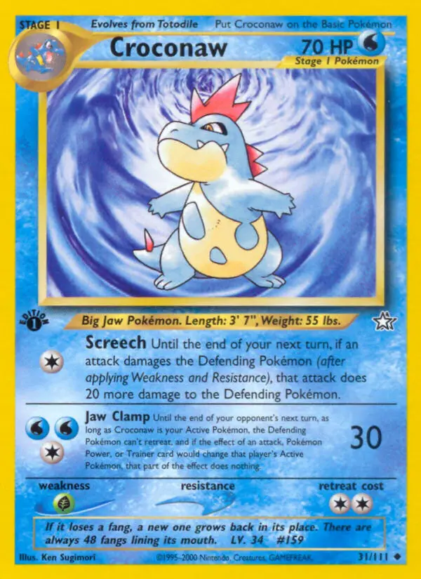 Croconaw, Pokémon card