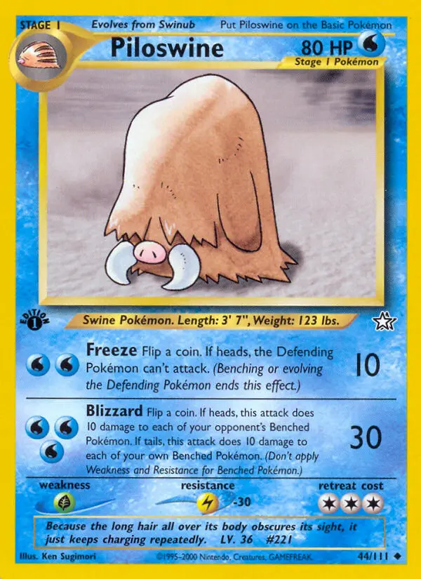 Piloswine, Pokémon card