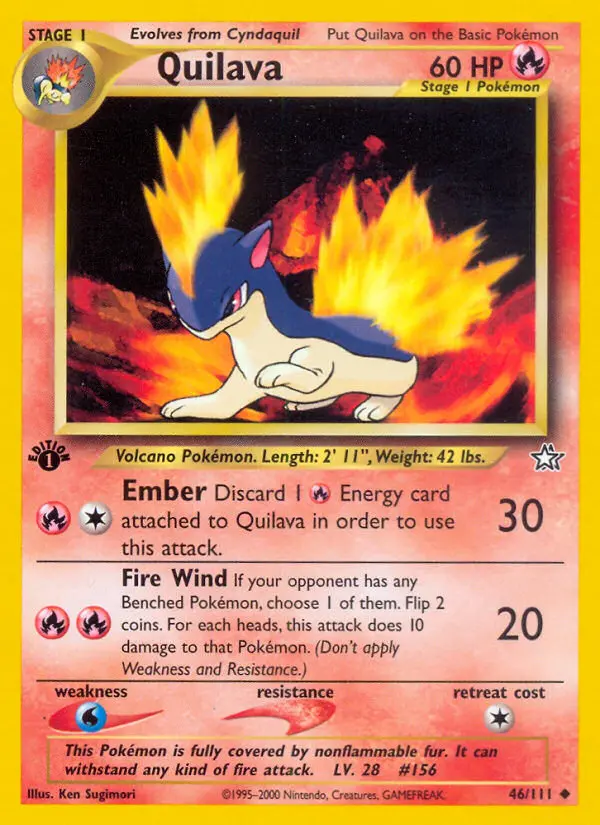 Quilava, Pokémon card