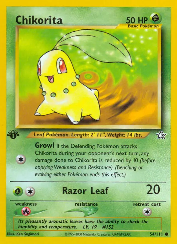 Chikorita, Pokémon card