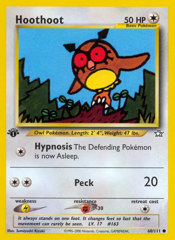 Hoothoot, Pokémon card