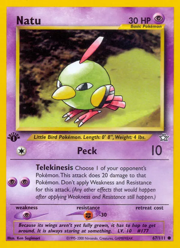 Natu, Pokémon card