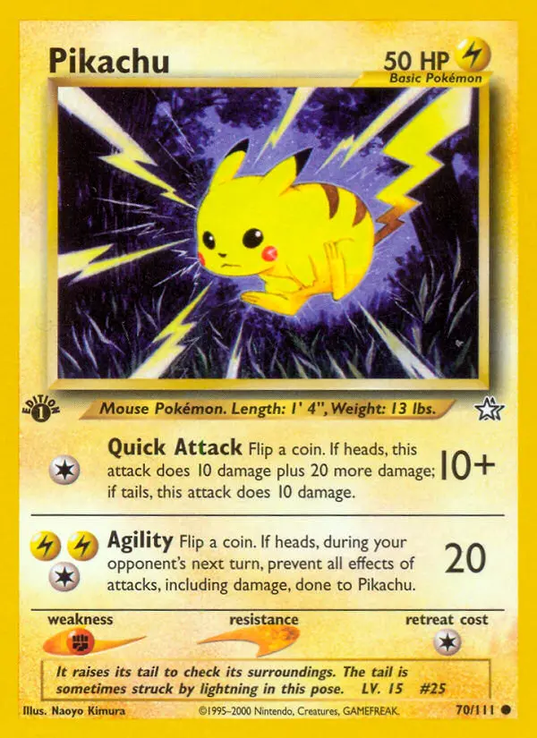 Pikachu, Pokémon card