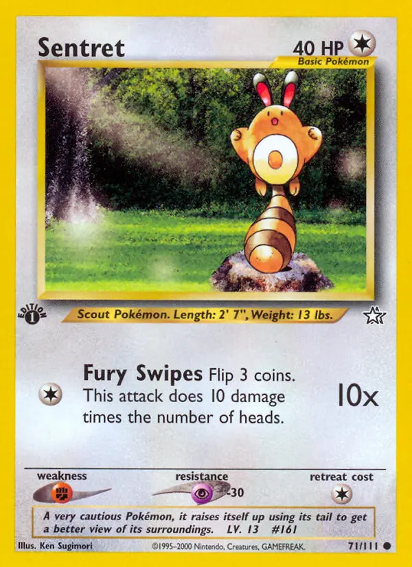 Sentret, Pokémon card