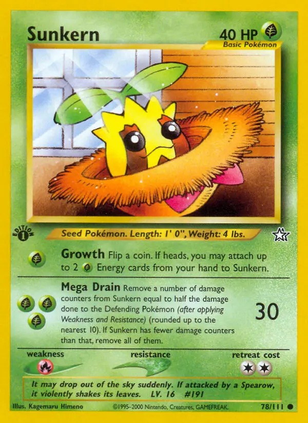 Sunkern, Pokémon card
