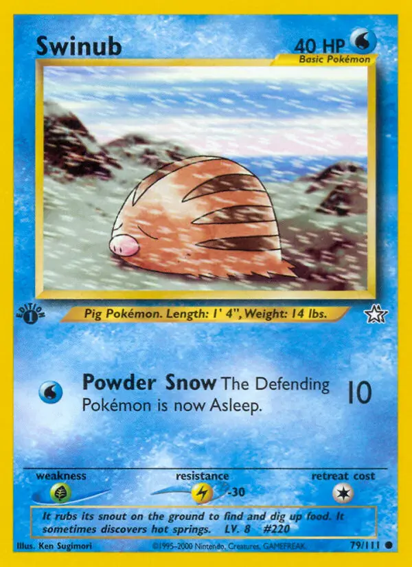 Swinub, Pokémon card
