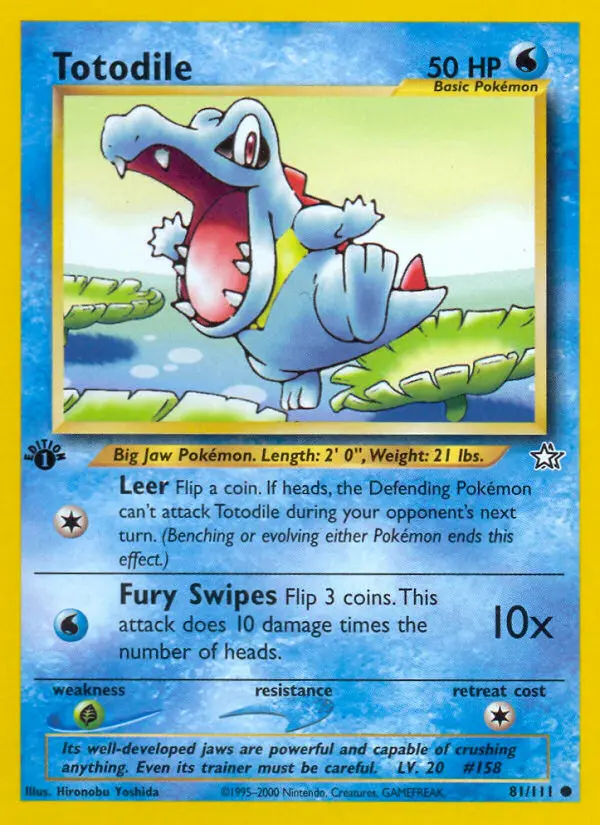 Totodile, Pokémon card