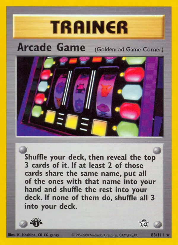 Arcade Game, Pokémon card