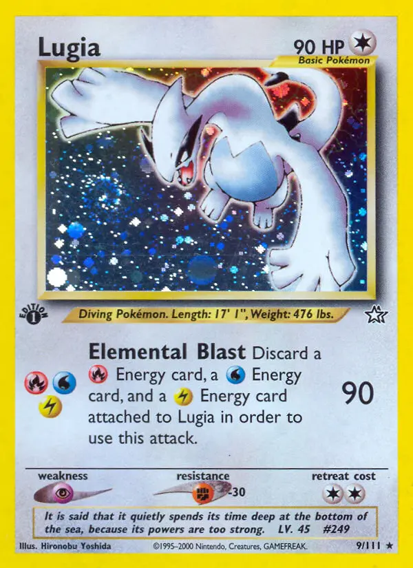 Lugia, Pokémon card