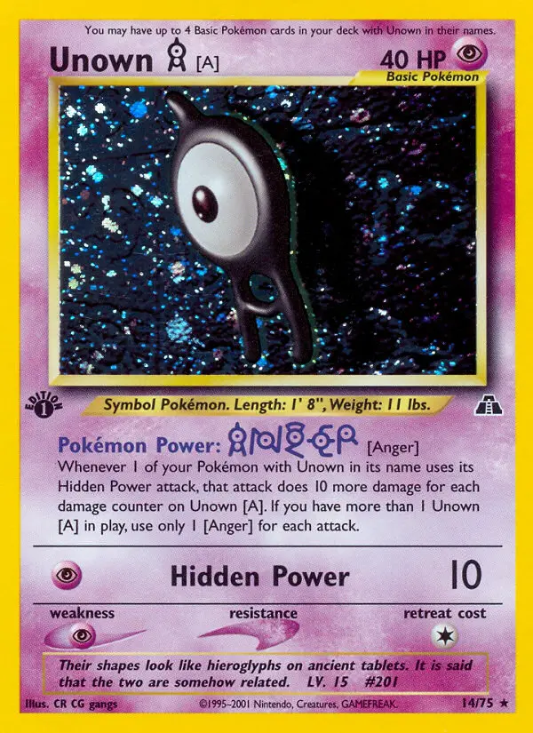 Unown [A], Pokémon card
