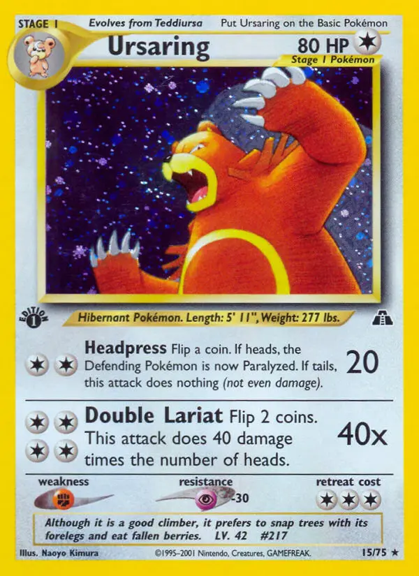 Ursaring, Pokémon card