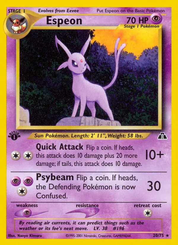 Espeon, Pokémon card