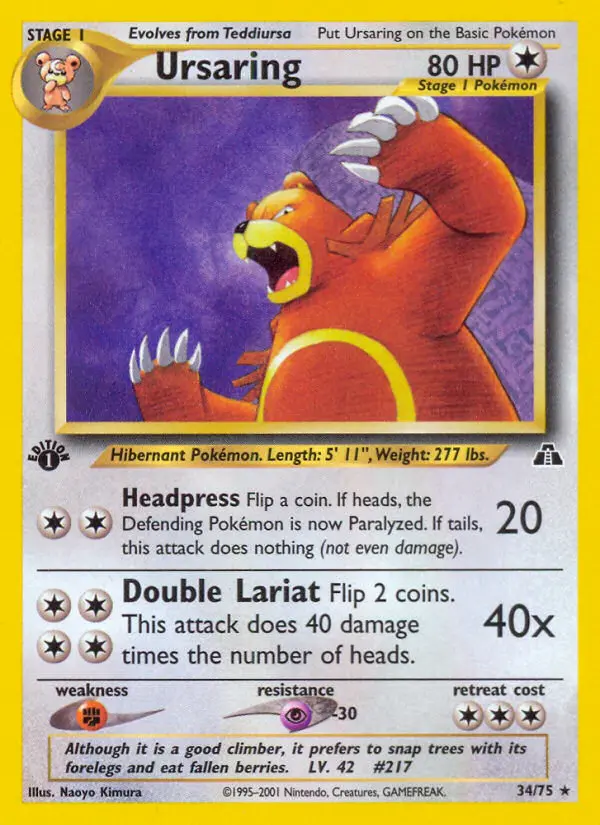 Ursaring, Pokémon card
