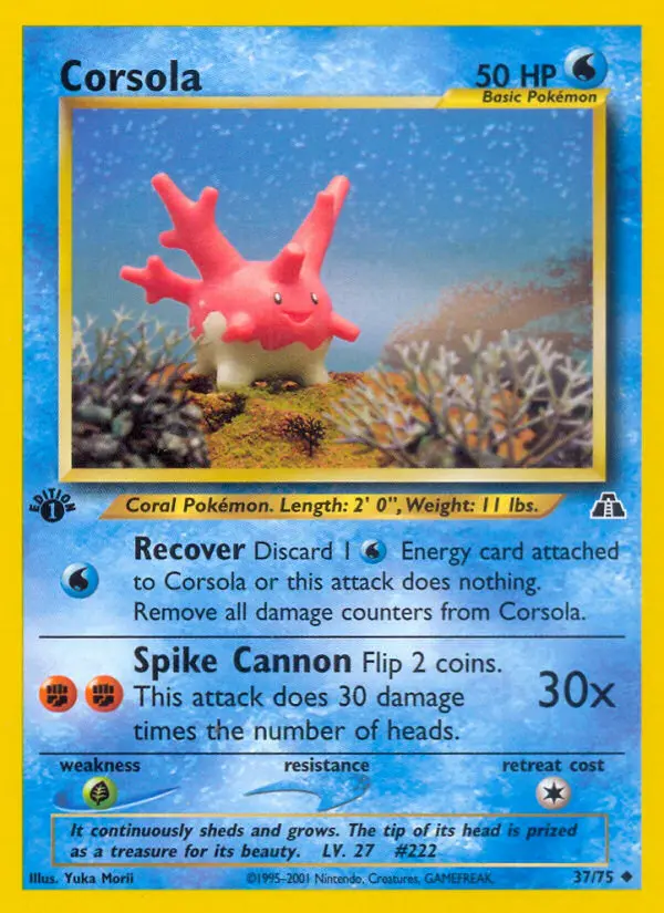 Corsola, Pokémon card